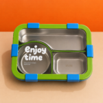 3 Grid Stainless Stell Lunch Box Circle- Leak proof